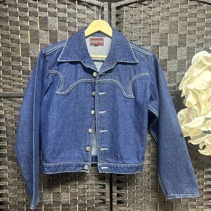 Vintage Country Western Style Denim Jean Jacket Size Medium